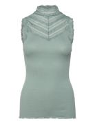 Rosemunde Silk Top W/ Lace Grön