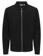 ONLY & SONS Onsnewkodyl Reg Zip Sweat Vd Svart