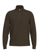 Selected Homme Slhemanuel Soft Zip High Neck Sweat Noos Brun