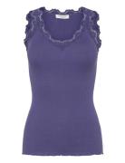 Rosemunde Rwbeatha Sl V-Neck Lace Top Lila