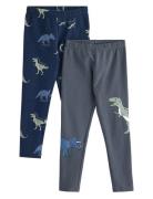 Lindex Leggings 2 Pack Trucks Marinblå