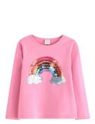 Lindex Top Ls Unicorn Rainbow W Sequi Rosa