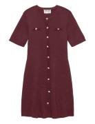 Vero Moda Awpicco 2/4 O-Neck Short Knit Dress Burgundy