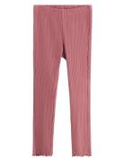 Lindex Leggings Rib Solid Frill Botto Rosa