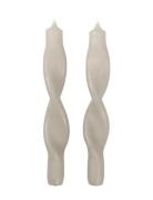 Broste Copenhagen Twist Taper Candle Grå