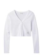 Calvin Klein Jeans Ls Woven Label 2X2 Cotton Rib Ca Vit