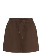 Mango Straight-Fit Linen Shorts With Drawstring Brun