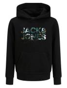 Jack & J S Jjgeplas Sweat Hood Jnr Svart