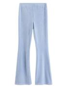 Lindex Trousers Flare Velour Blå