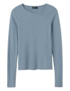 LMTD Nlfdida Ls Short Uneven Neck Top Blå