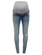 Only Maternity Olmblush Mid Sk Ank Rw Dnm Noos Blå
