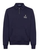Polo Ralph Lauren Logo Fleece Collared Sweatshirt Marinblå