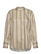 GANT Relaxed Striped Stand Collar Shirt Grön