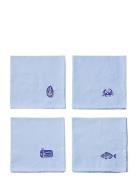 Midnatt Napkins 4-Pack Josefin La Mer Blå