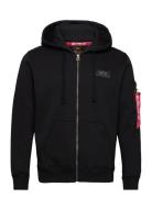 Alpha Industries Back Print Zip Hoodie Svart
