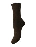 Pieces Pcsebby Glitter Long 1 Pack Socks Noos Brun