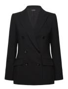 Lauren Ralph Lauren Double-Breasted Wool Crepe Blazer Svart