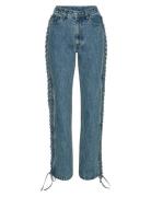 ROTATE Birger Christensen Laced Straight Leg Jeans Blå