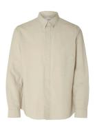 Selected Slhregnew-Linen Shirt Ls Classic W Beige