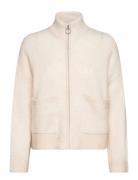 Selected Slfsia Ras Ls Knit Zipper Cardigan Noos Kräm