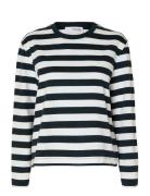 Selected Slfessential Ls Striped Boxy Tee Noos Multi/patterned
