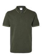 Selected Slhslim-Toulouse Detail Ss Polo Noos Grön