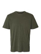 Selected Slhaspen Slub Ss O-Neck Tee Noos Grön