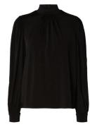 Selected Slfsaya Ls High Neck Top Svart