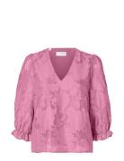 Selected Slfcathi-Sadie 3/4 Top Ff Rosa