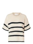 Selected Slfmaline-Liliana 2/4 Knit O-Neck Noos Kräm