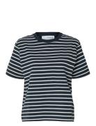 Selected Slfelfrida Ss Contrast Boxy Tee Stripe Svart