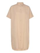 Selected Slfblair 2/4 Short Shirt Dress Noos Beige
