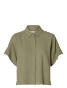 Selected Slfviva Ss Cropped Sun Shirt Noos Grön