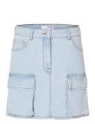 Selected Slfhazel Mw Light Ice Blue Denim Skirt Blå