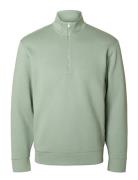 Selected Slhemanuel Soft Zip High Neck Sweat Noos Grön