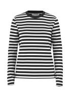 Selected Slfessential Ls Striped O-Neck Tee Noos Svart
