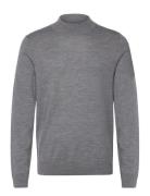 Selected Slhtray Ls Knit Merino Mock Neck Noos Grå