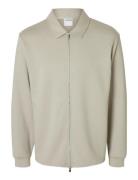 Selected Slhemanuel Soft Full Zip Sweat Noos Beige