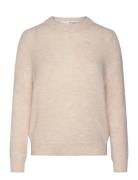 Selected Slfsia Ras Ls Knit O-Neck Noos Beige