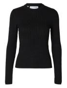 Selected Slfcabala Ls Knit O-Neck Svart