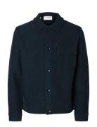 Selected Slhnealy Ls Knit Shirt Jacket Noos Marinblå