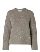 Selected Slfgabella Ls Pearl Knit Ex Grå