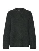 Selected Slfgabella Ls Knit O-Neck Camp Svart