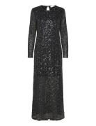 Selected Slfnoel Ls Ankle Sequins Dress B Svart