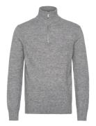 Selected Slhrai Ls Knit Half Zip Grå