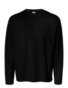 Selected Slhlooseoscar Ls O-Neck Tee Noos Svart