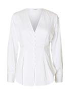 Selected Slfnaja Ls Fitted Butt D Shirt Vit