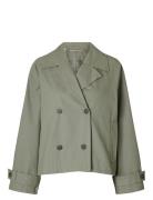 Selected Slfcilo Short Trenchcoat Noos Grön