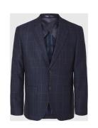 Selected Slhslim-Dallas Wool Check Blz Noos Marinblå