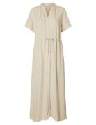 Selected Slfviva-Damina Ss Ankle Sun Dress Noos Kräm